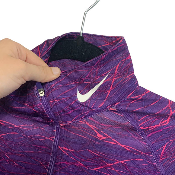 Nike Pro Combat Dri-Fit Hyperwarm Fitted 1/4 Zip Pullover Women's Size M Purple - Picture 4 of 8